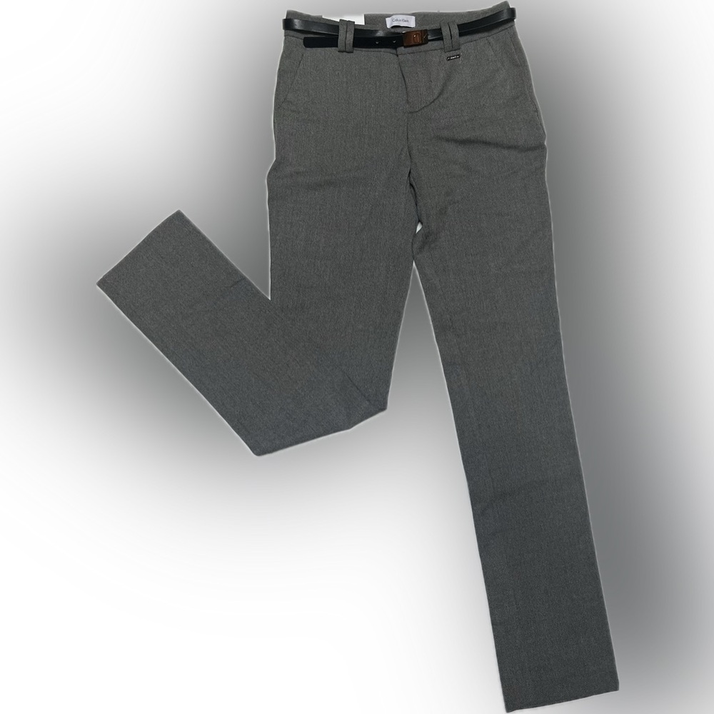 Calvin Klein Gray Dress Pants with Black Belt NWT